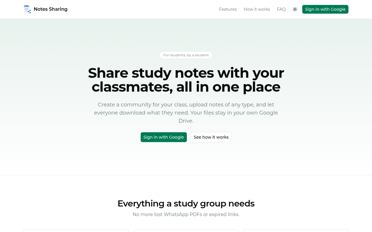 Notes Sharing screenshot